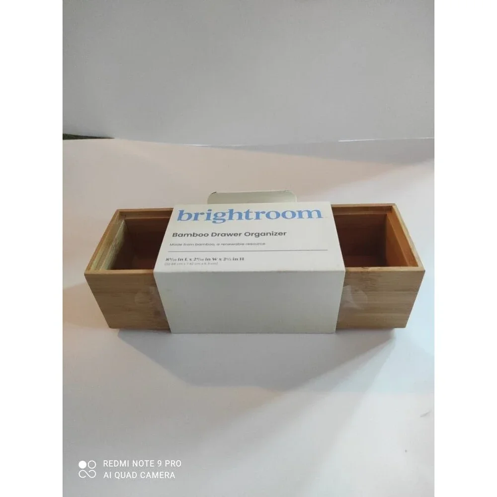 Brightroom Bamboo Drawer Organizer Set – 3 Pieces – Kitchen Bathroom Office